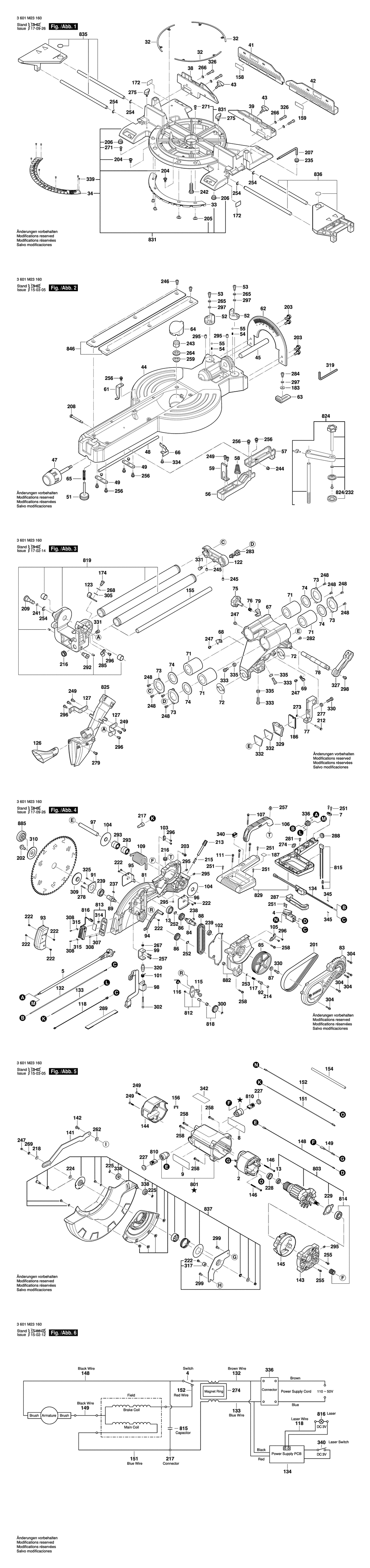 Bosch GCM 12 SDE / 3601M23160 / GB 110 Volt Spare Parts