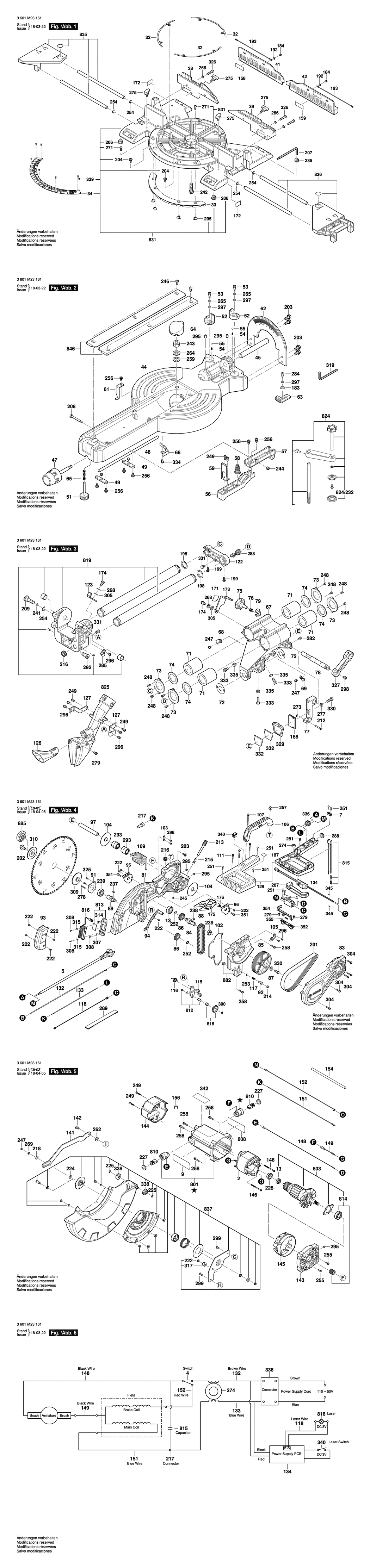 Bosch GCM 12 SDE / 3601M23161 / GB 110 Volt Spare Parts