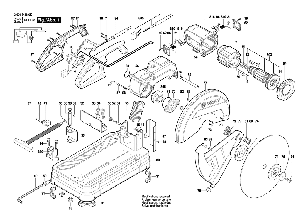 Bosch GCO 200 / 3601M380K1 / --- 230 Volt Spare Parts