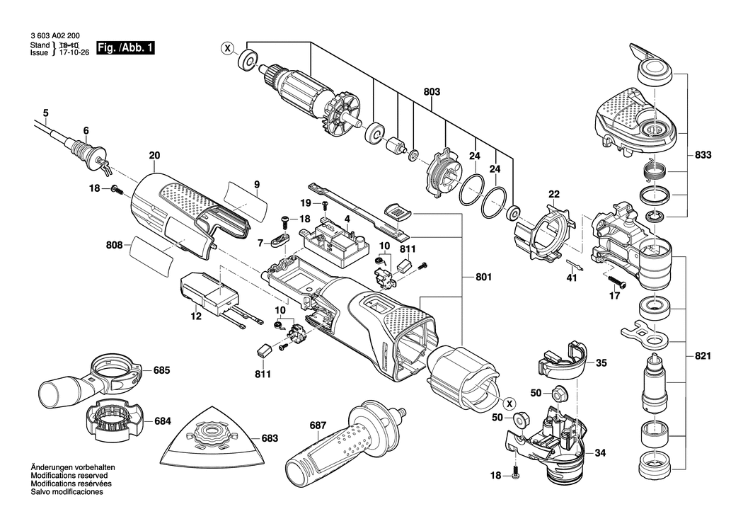 Bosch PMF 350 CES / 3603A02200 / EU 230 Volt Spare Parts