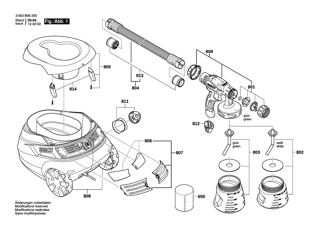 Bosch PFS 105E / 3603B06200 / EU 230 Volt Spare Parts