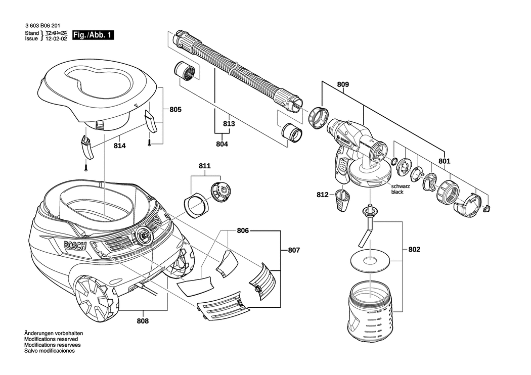 Bosch PFS 105E / 3603B06201 / EU 230 Volt Spare Parts