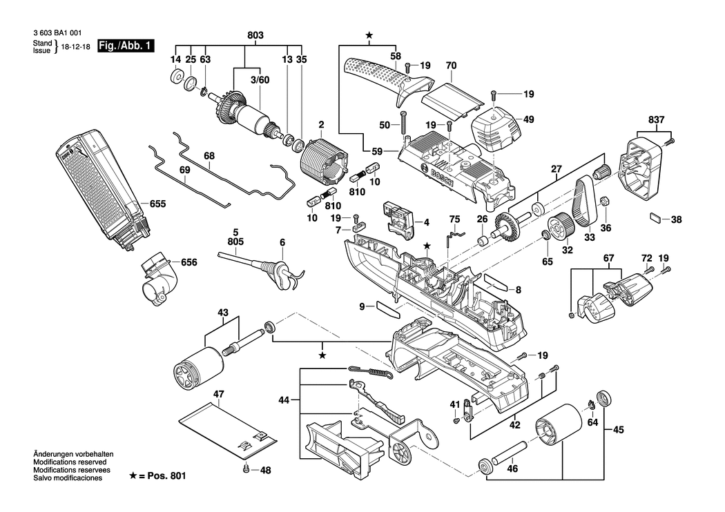 Bosch PBS 75 A / 3603BA1071 / GB 230 Volt Spare Parts