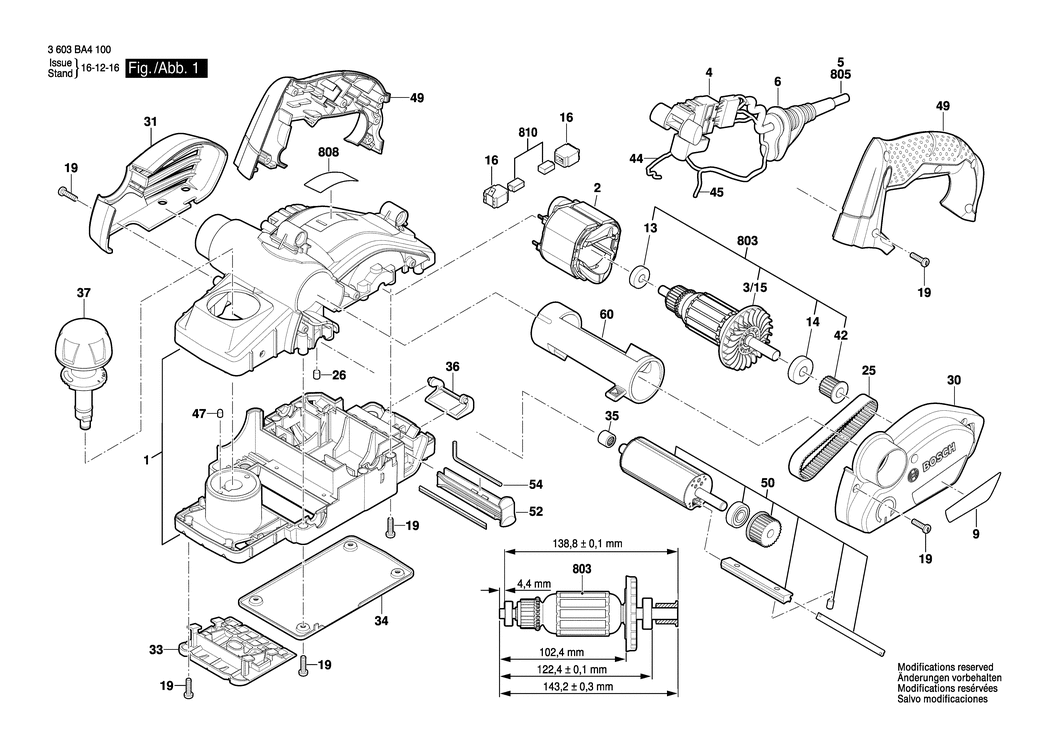 Bosch PHO 2100 / 3603BA4101 / --- 230 Volt Spare Parts
