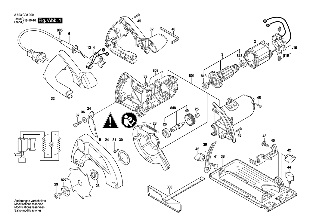 Bosch PKS 40 / 3603C28032 / CH 230 Volt Spare Parts