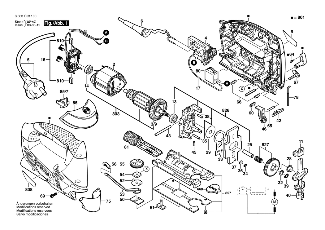 Bosch PST 900 PEL / 3603C53170 / GB 230 Volt Spare Parts