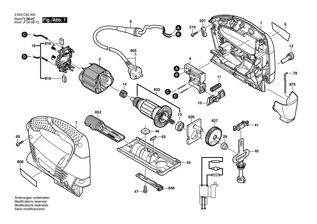 Bosch PST 650 / 3603C92000 / EU 230 Volt Spare Parts