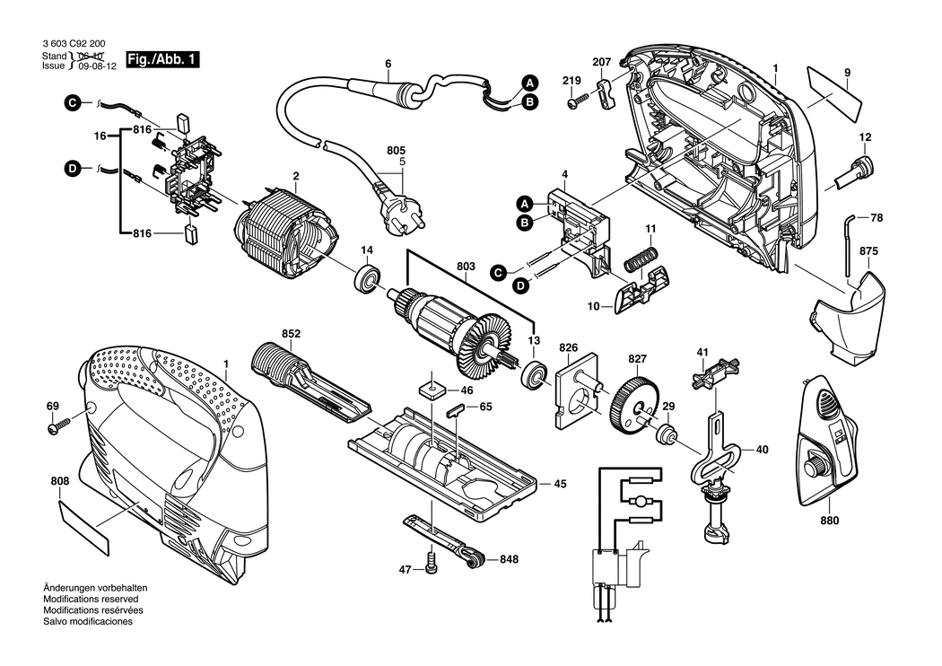 Bosch PST 650 L / 3603C92200 / EU 230 Volt Spare Parts