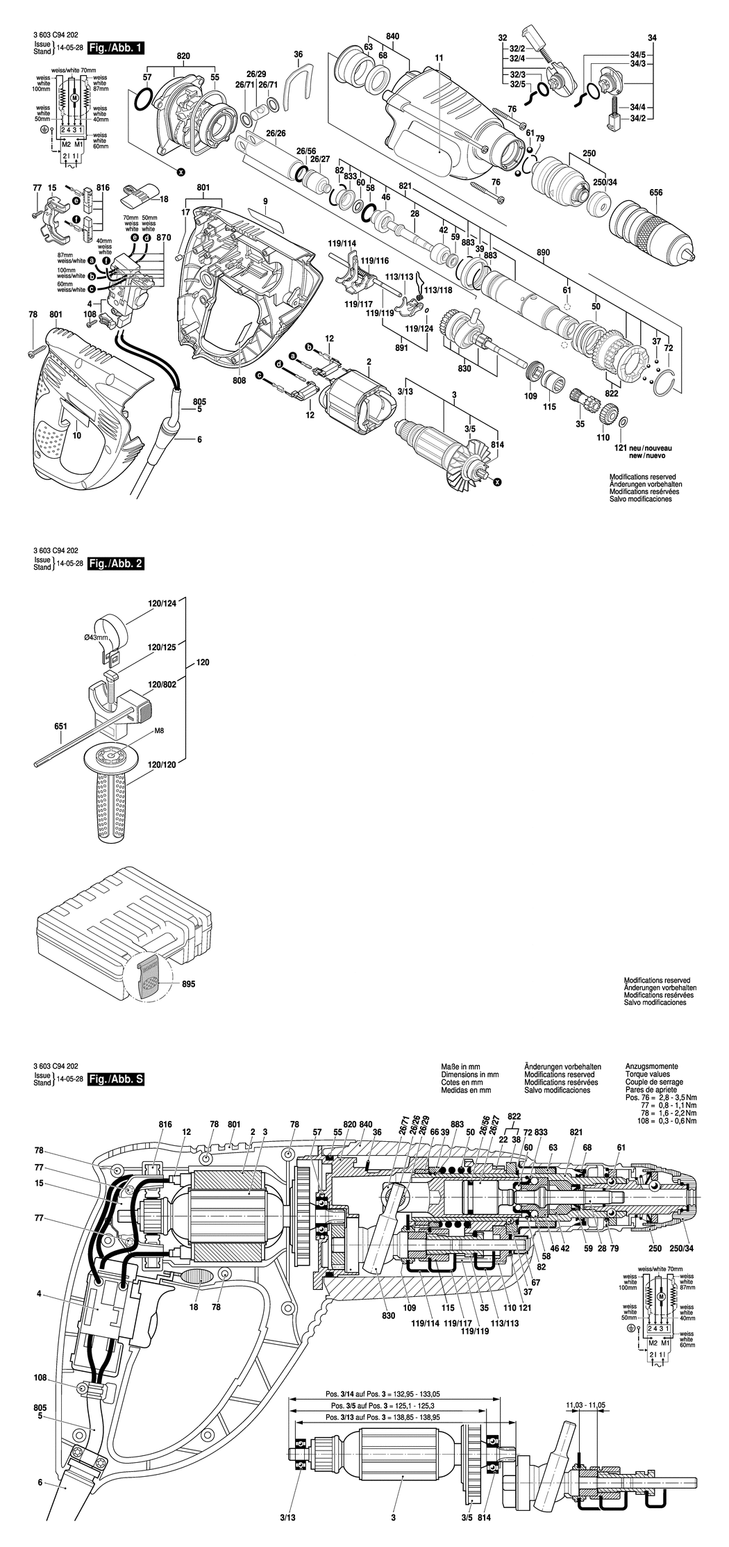 Bosch PBH 3000-2 FRE / 3603C94202 / EU 230 Volt Spare Parts