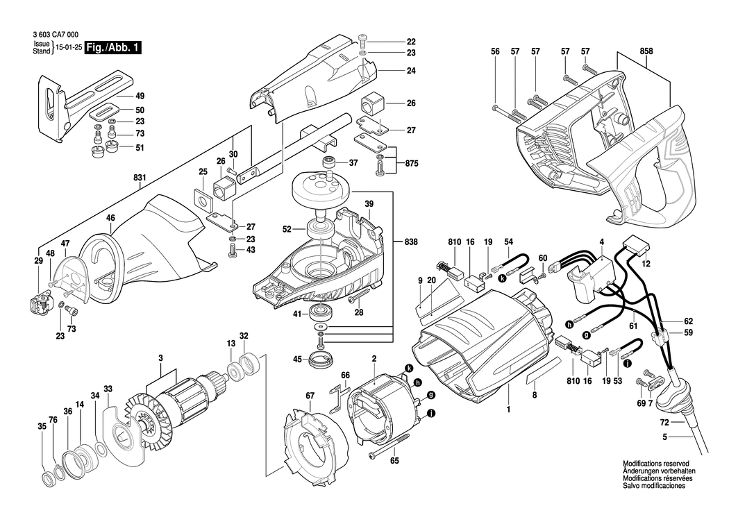 Bosch PSA 7100 E / 3603CA7001 / --- Spare Parts