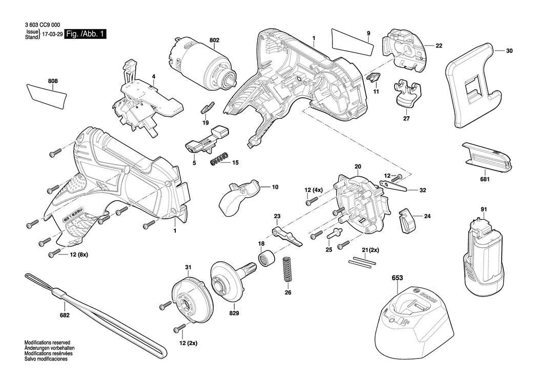 Bosch EasyCut 12 / 3603CC9000 / EU 12 Volt Spare Parts