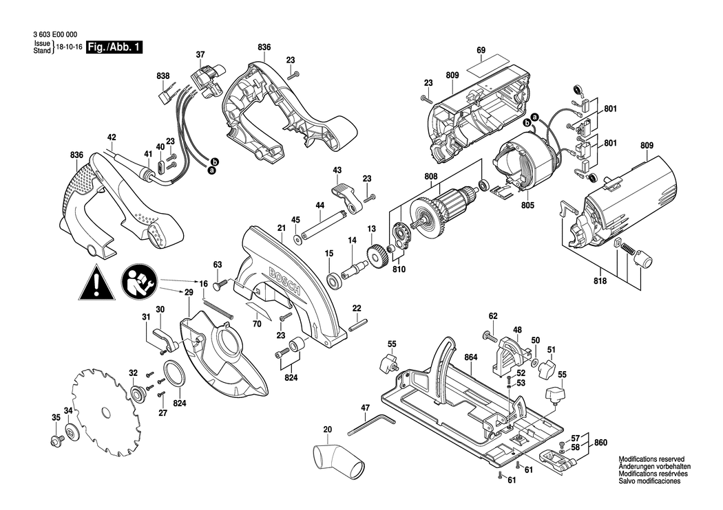 Bosch PKS 55 / 3603E00000 / EU 230 Volt Spare Parts