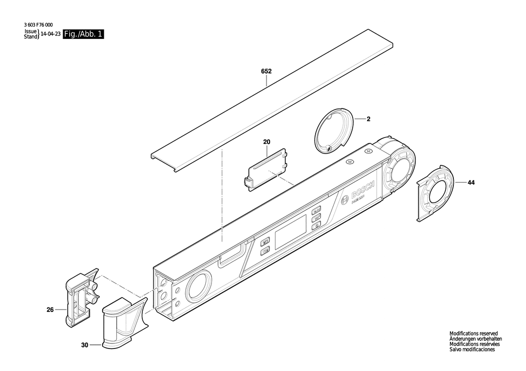 Bosch PAM 220 / 3603F76000 / EU Spare Parts