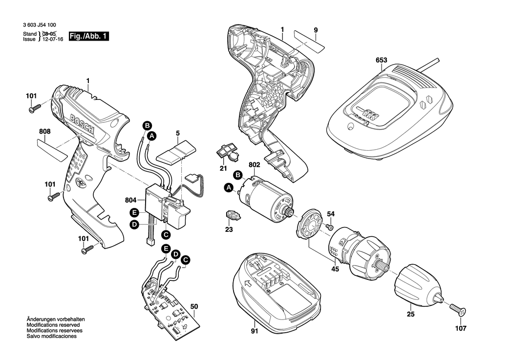 Bosch PSR 14.4 LI / 3603J54100 / EU 14.4 Volt Spare Parts