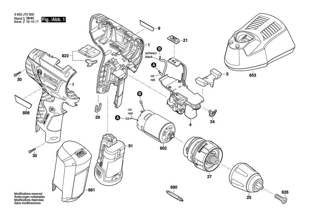 Bosch PSR 10.8 LI-2 / 3603J72902 / --- 10.8 Volt Spare Parts