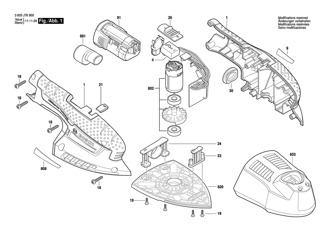 Bosch EasySander 12 / 3603J76901 / EU 12 Volt Spare Parts