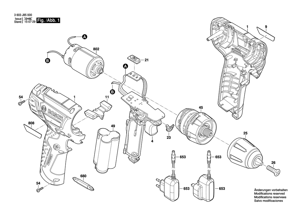 Bosch PSR Easy LI / 3603J85002 / EU 10.8 Volt Spare Parts