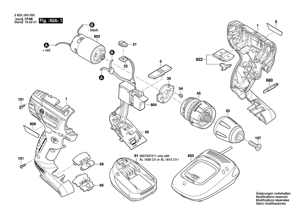 Bosch PSB 1440 LI-2 / 3603JA3200 / EU 14.4 Volt Spare Parts