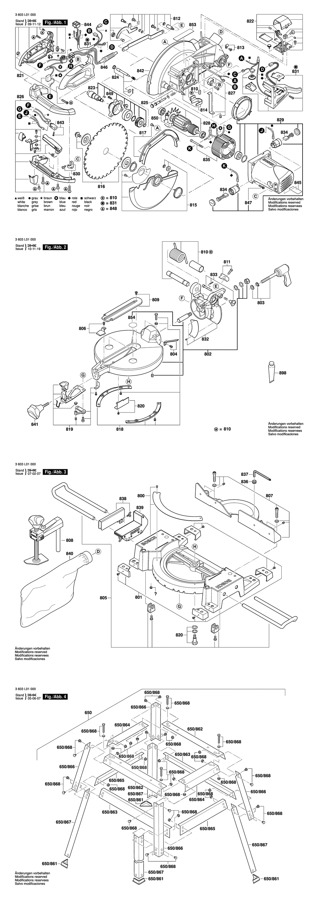 Bosch PCM 10 / 3603L01030 / CH 230 Volt Spare Parts