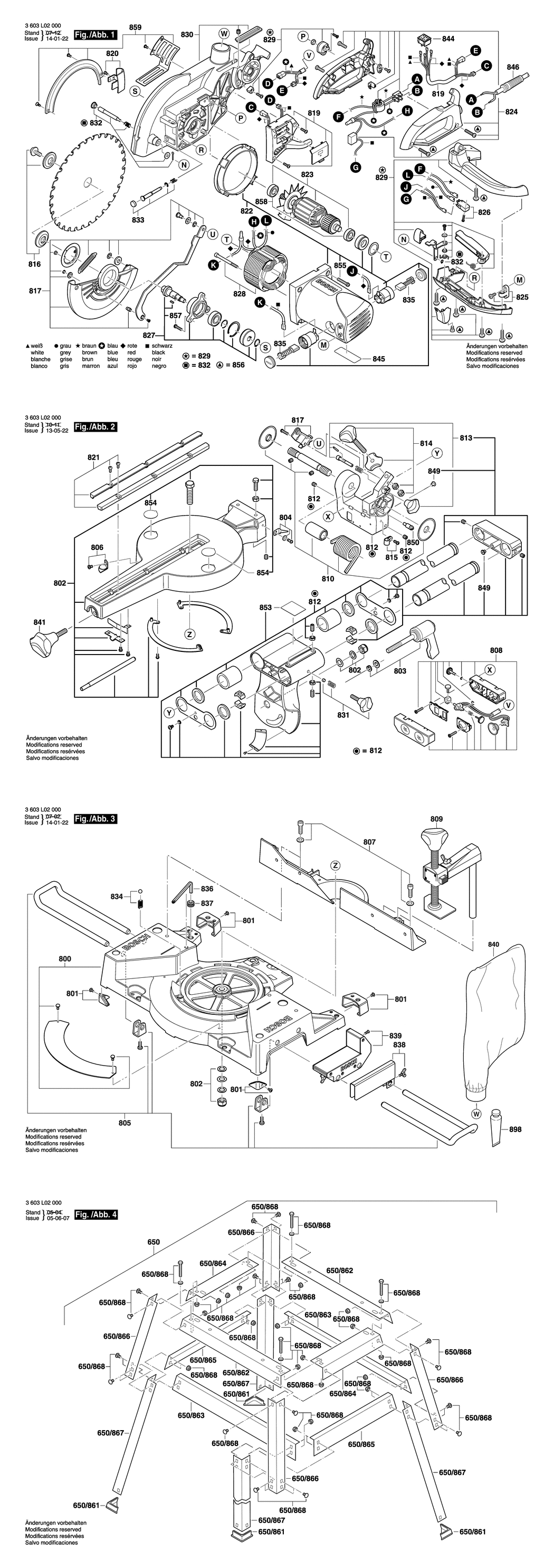 Bosch PCM 8 S / 3603L02030 / CH 230 Volt Spare Parts