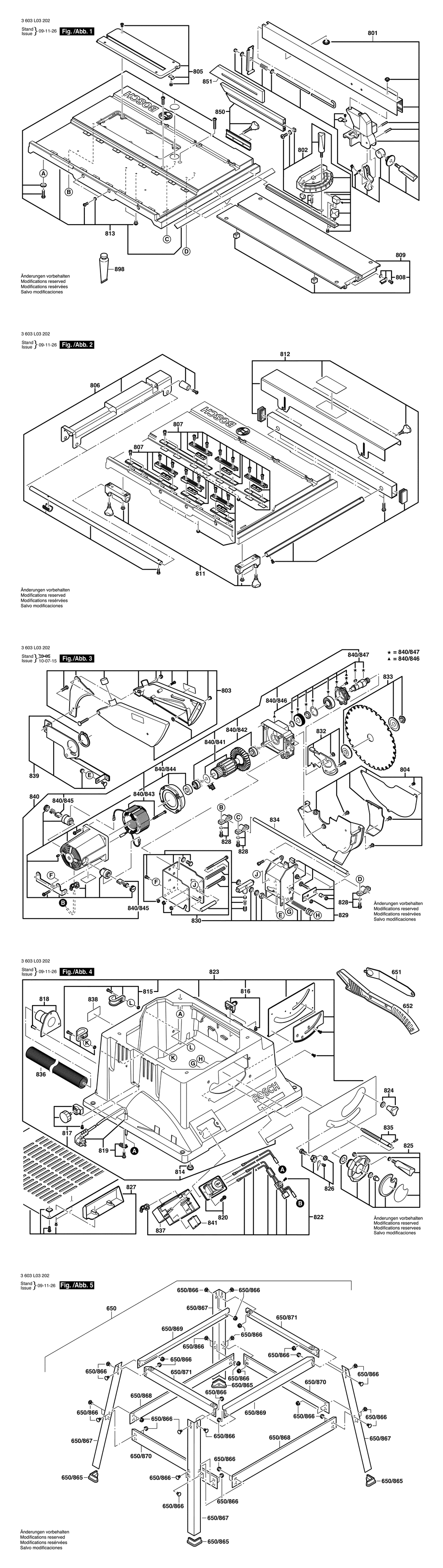 Bosch PTS 10 / 3603L03202 / EU 230 Volt Spare Parts