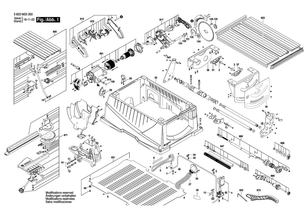 Bosch PPS 7S / 3603M03300 / EU 230 Volt Spare Parts