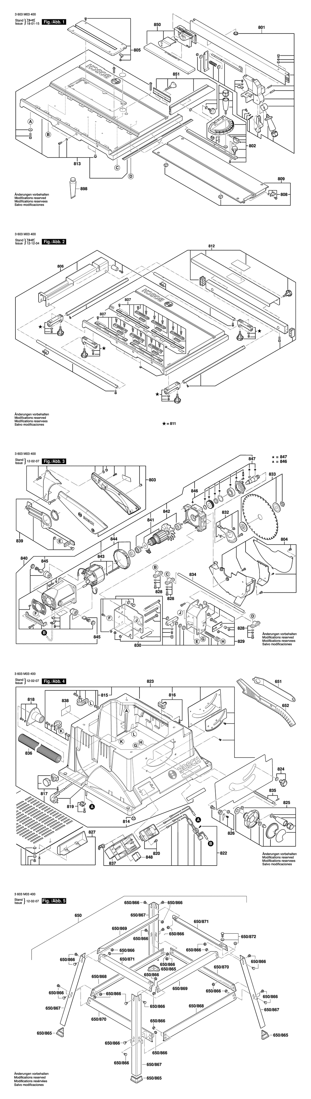 Bosch PTS 10 / 3603M03430 / CH 230 Volt Spare Parts