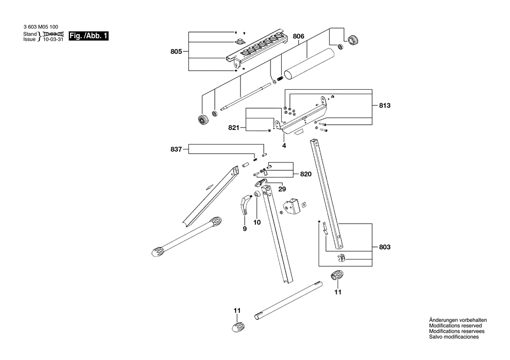 Bosch PTA 1000 / 3603M05100 / EU 230 Volt Spare Parts