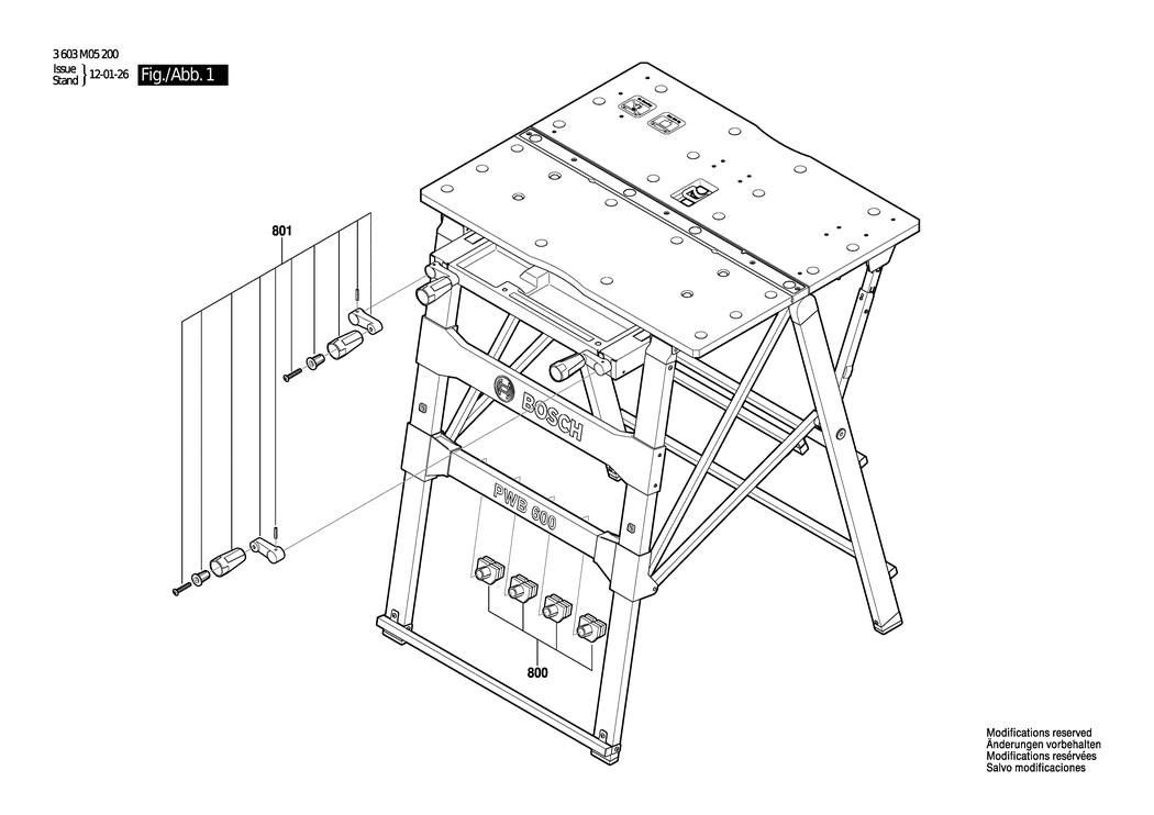 Bosch PWB 600 / 3603M05200 / EU Spare Parts