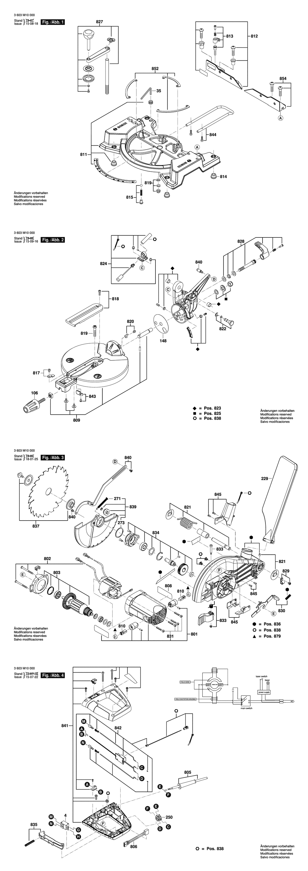 Bosch PCM 8 / 3603M10000 / EU 230 Volt Spare Parts