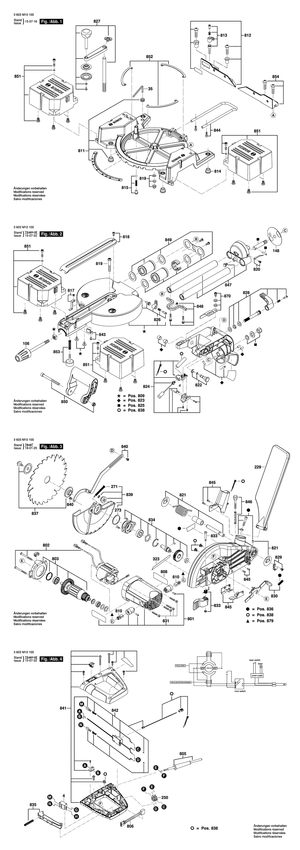 Bosch PCM 8 S / 3603M10100 / EU 230 Volt Spare Parts