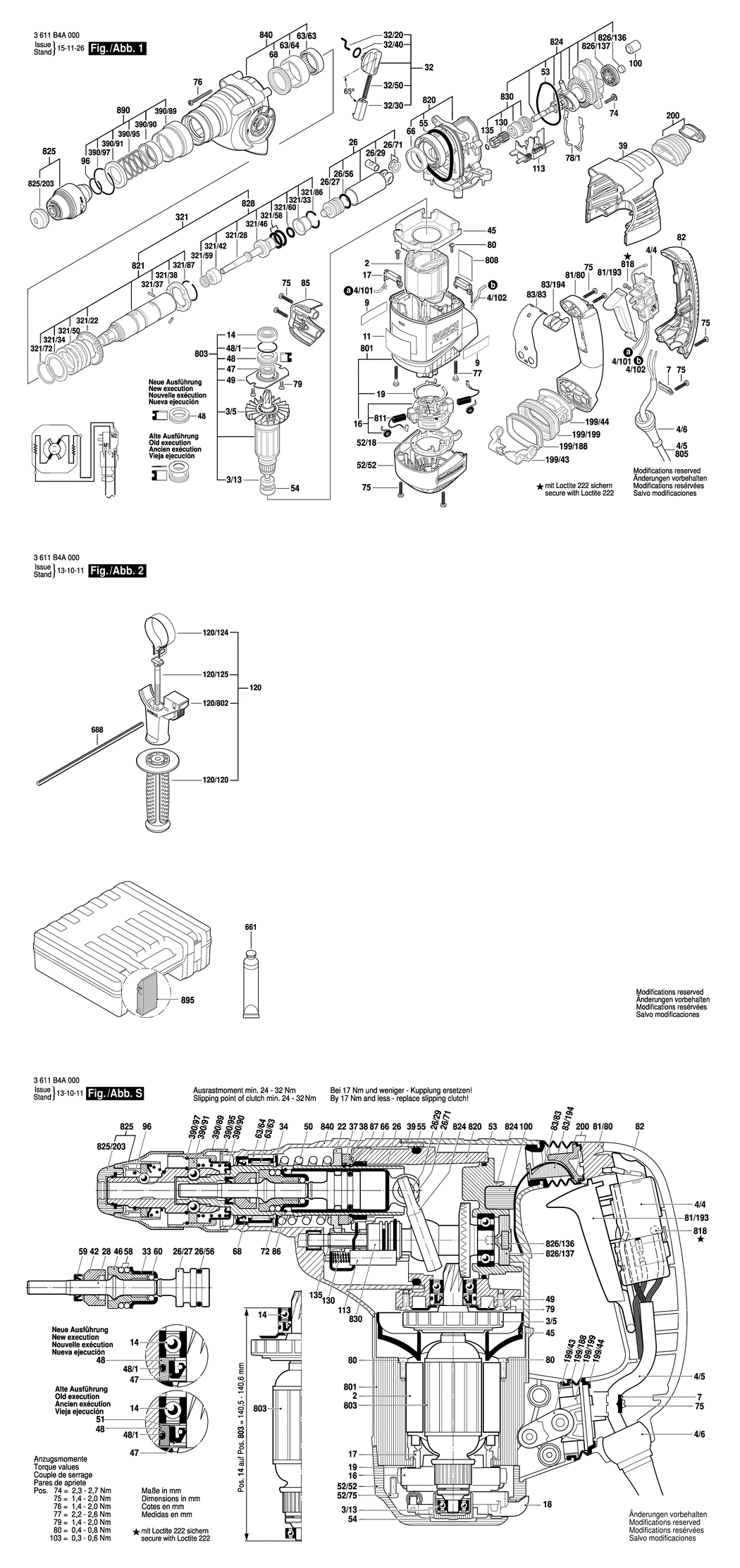 Bosch GBH 3000 / 3611B4A006 / EU 230 Volt Spare Parts
