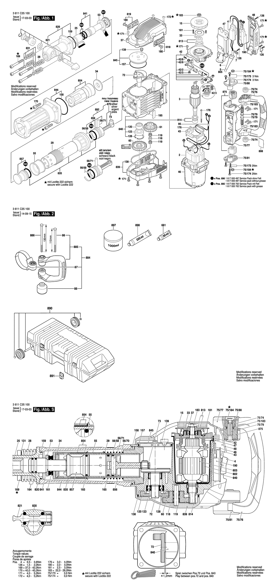 Bosch GSH 16-30 / 3611C351P0 / --- 230 Volt Spare Parts