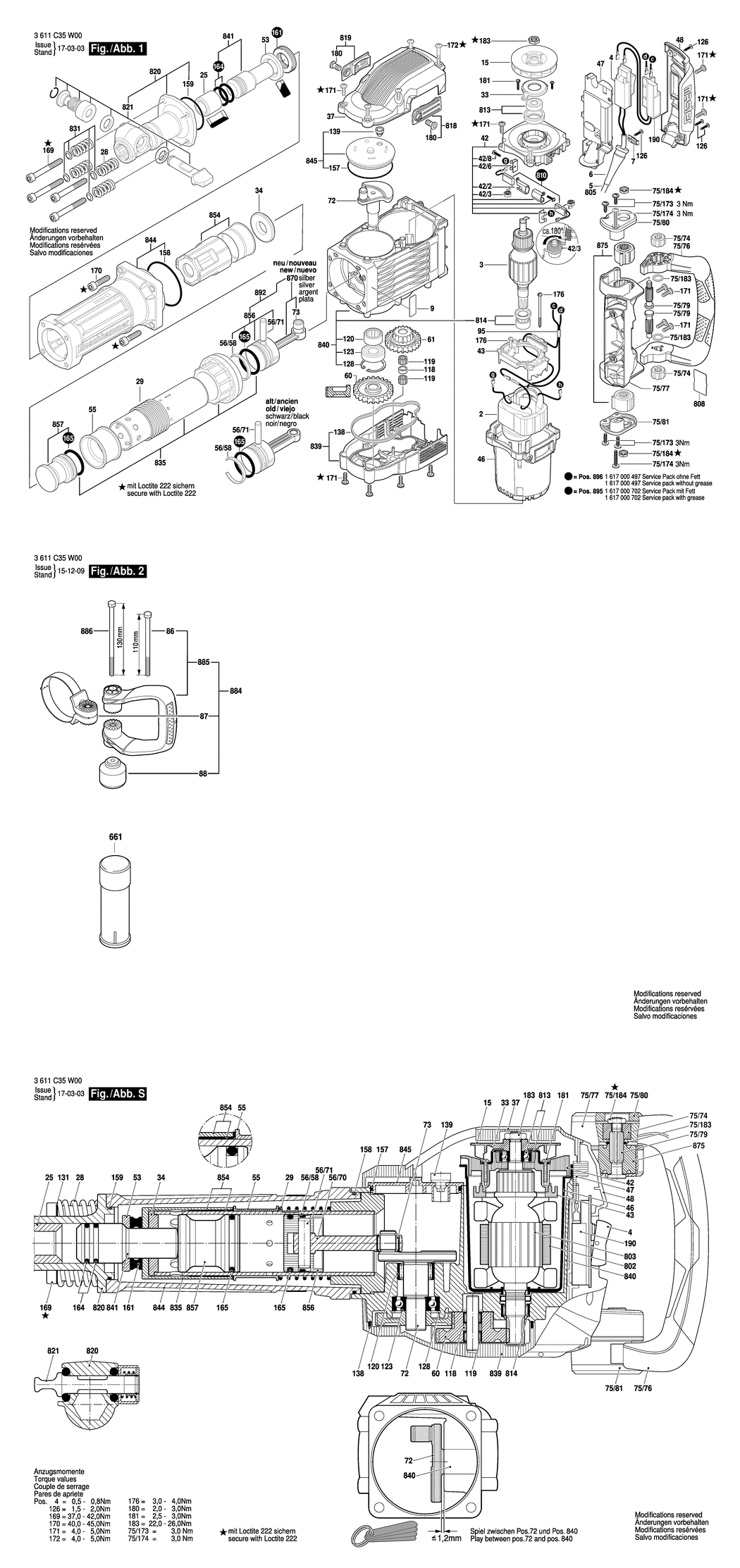 Bosch MH 16-XE / 3611C35W00 / EU 230 Volt Spare Parts