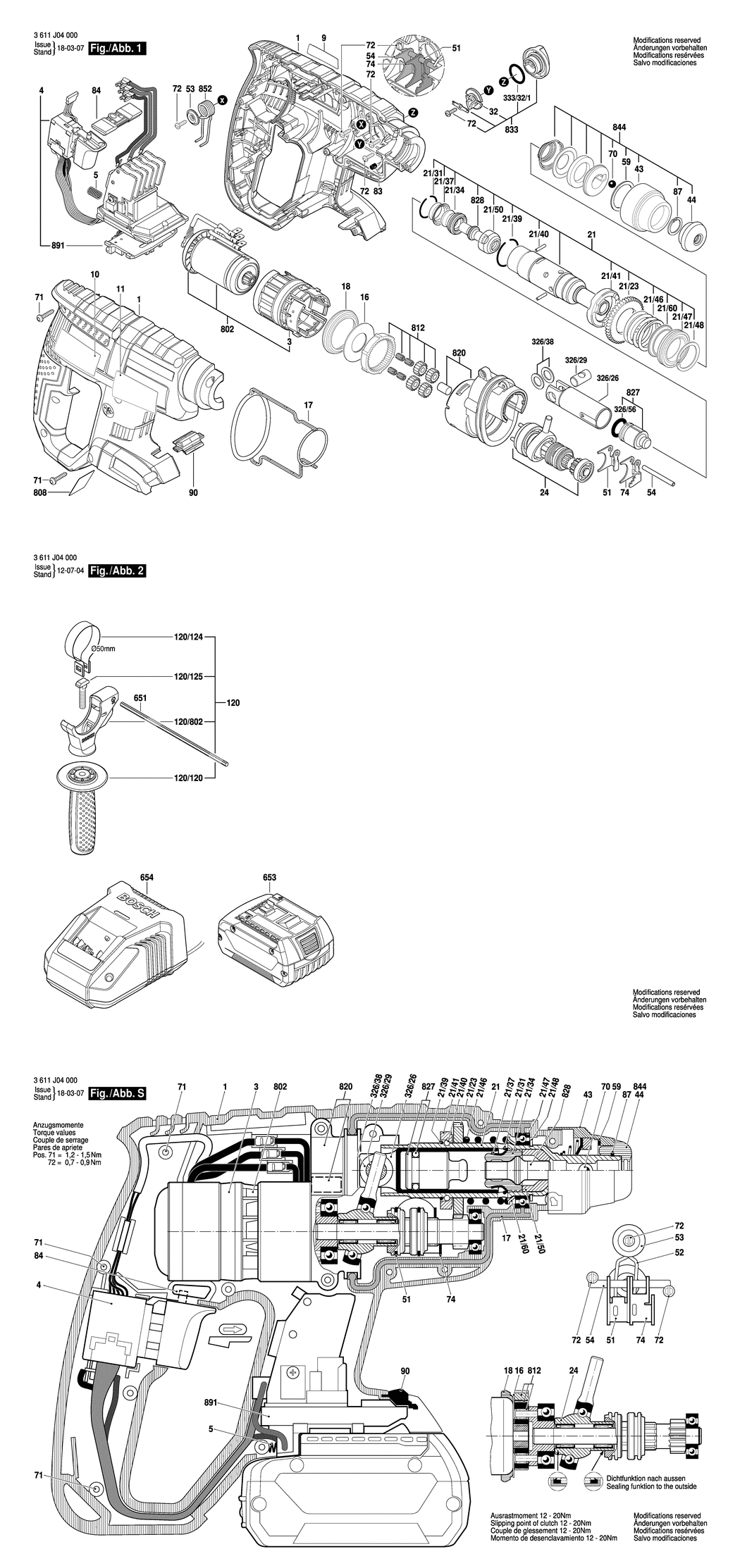 Bosch GBH 18 V-EC / 3611J04000 / EU 18 Volt Spare Parts