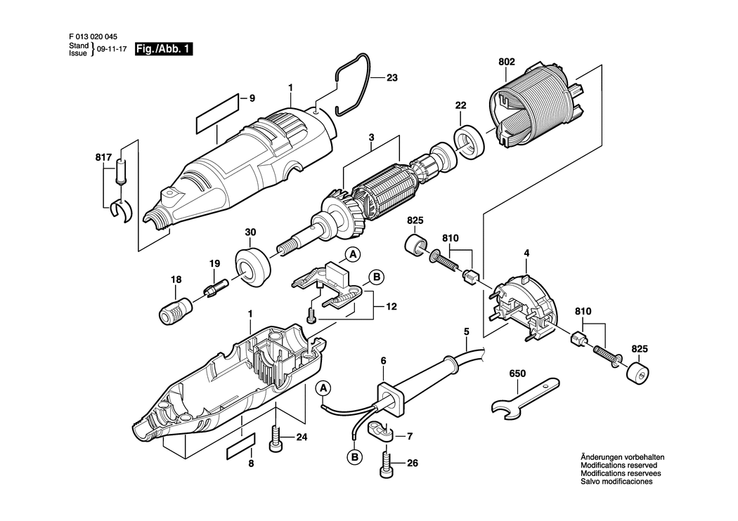 Dremel 200 / F013020045 / EU 230 Volt Spare Parts