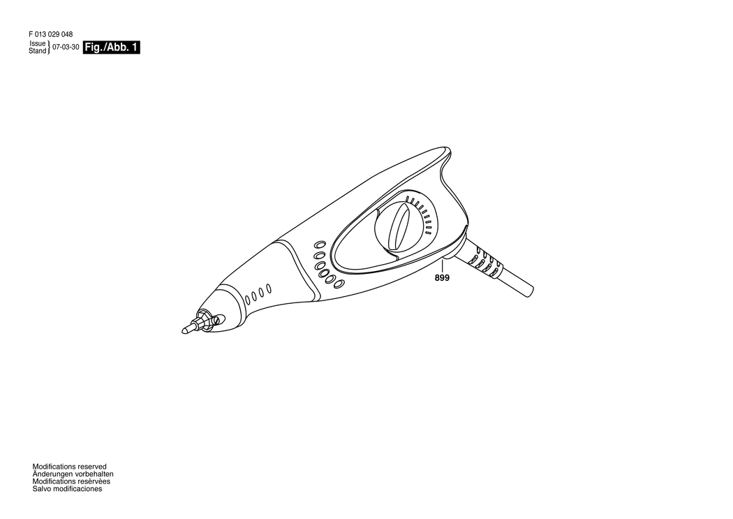 Dremel 290 / F013029048 / EU 230 Volt Spare Parts