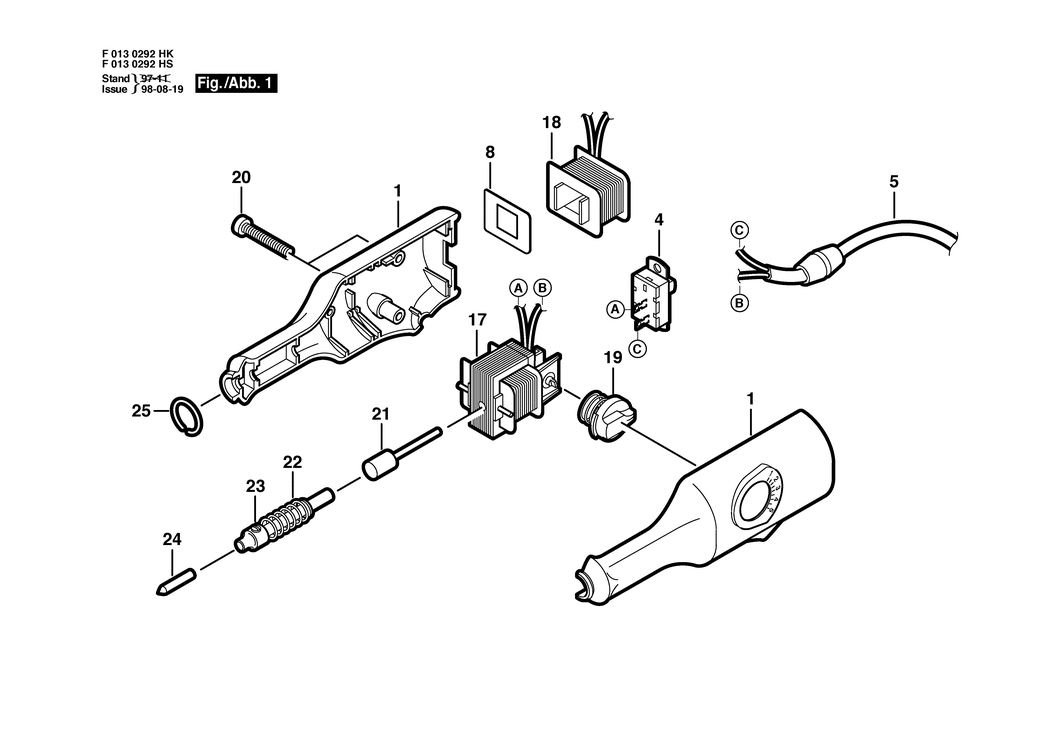 Dremel 292 / F0130292HK / EU 220 Volt Spare Parts