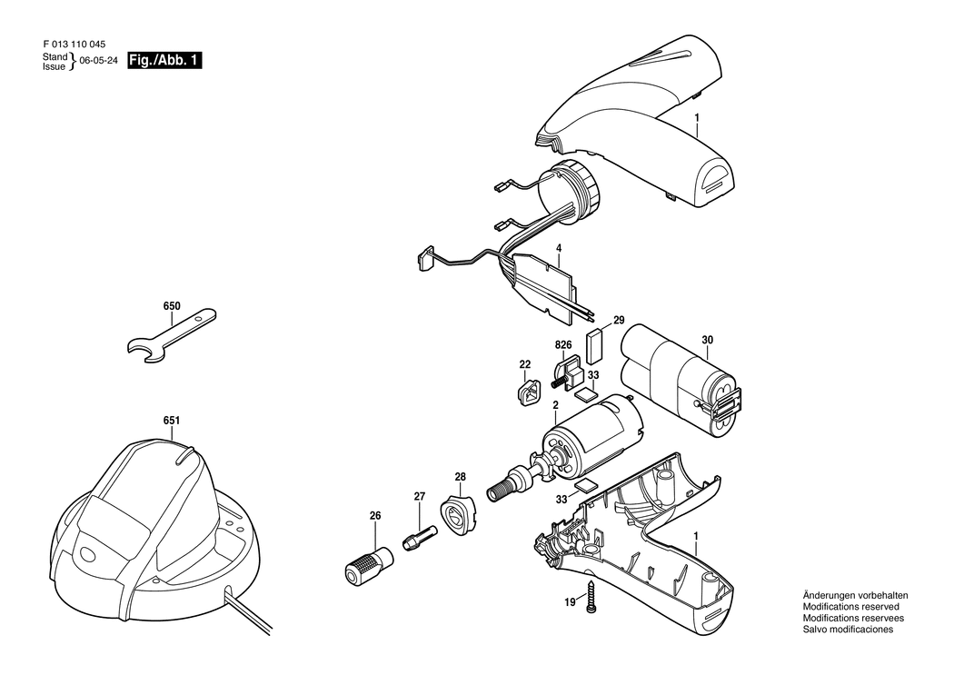 Dremel 1100 / F013110045 / EU 7.2 Volt Spare Parts