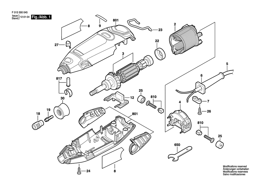 Dremel 3000 / F013300046 / GB 230 Volt Spare Parts