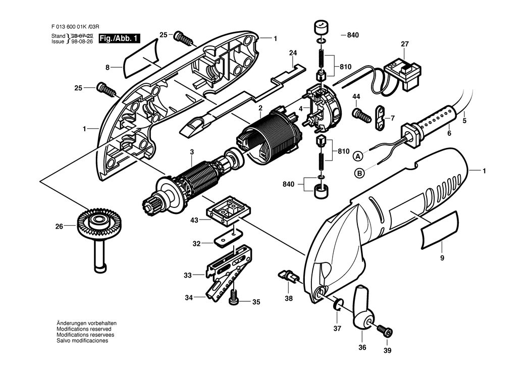 Dremel 6000 / F01360001K / EU 230 Volt Spare Parts