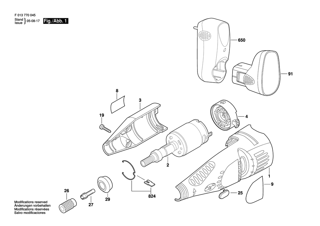 Dremel 7700 / F013770045 / EU 7.2 Volt Spare Parts