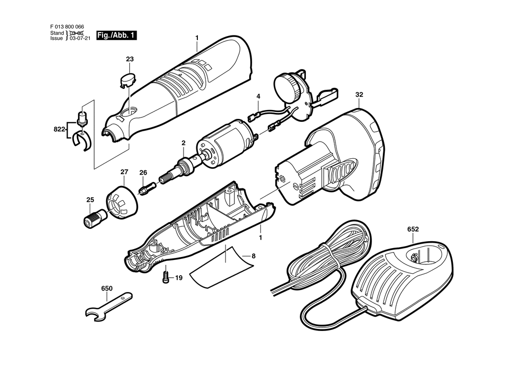 Dremel 800 / F013800067 / EU 10.8 Volt Spare Parts