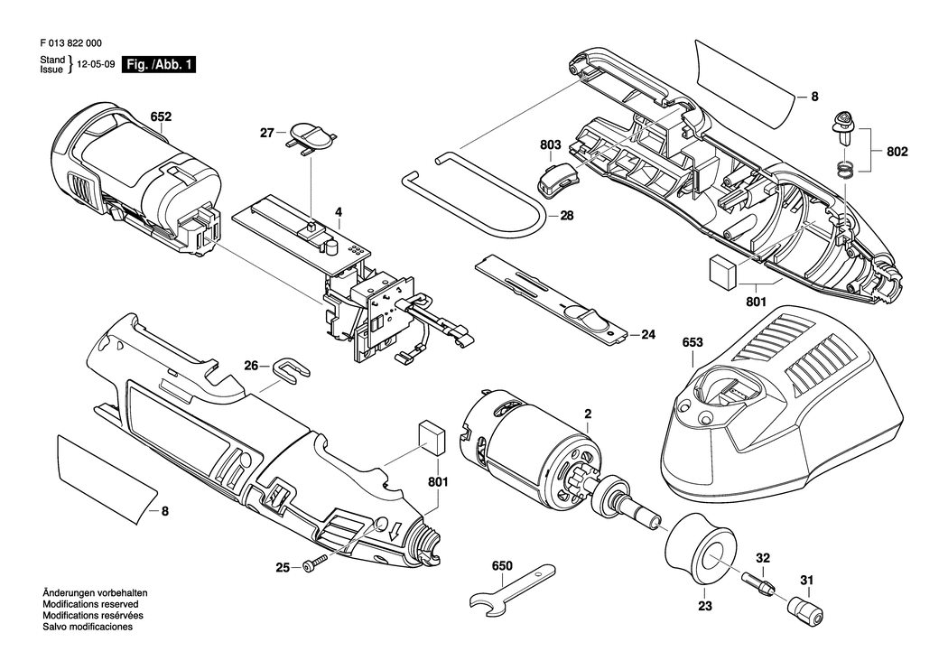 Dremel 8220 / F013822067 / EU 12 Volt Spare Parts