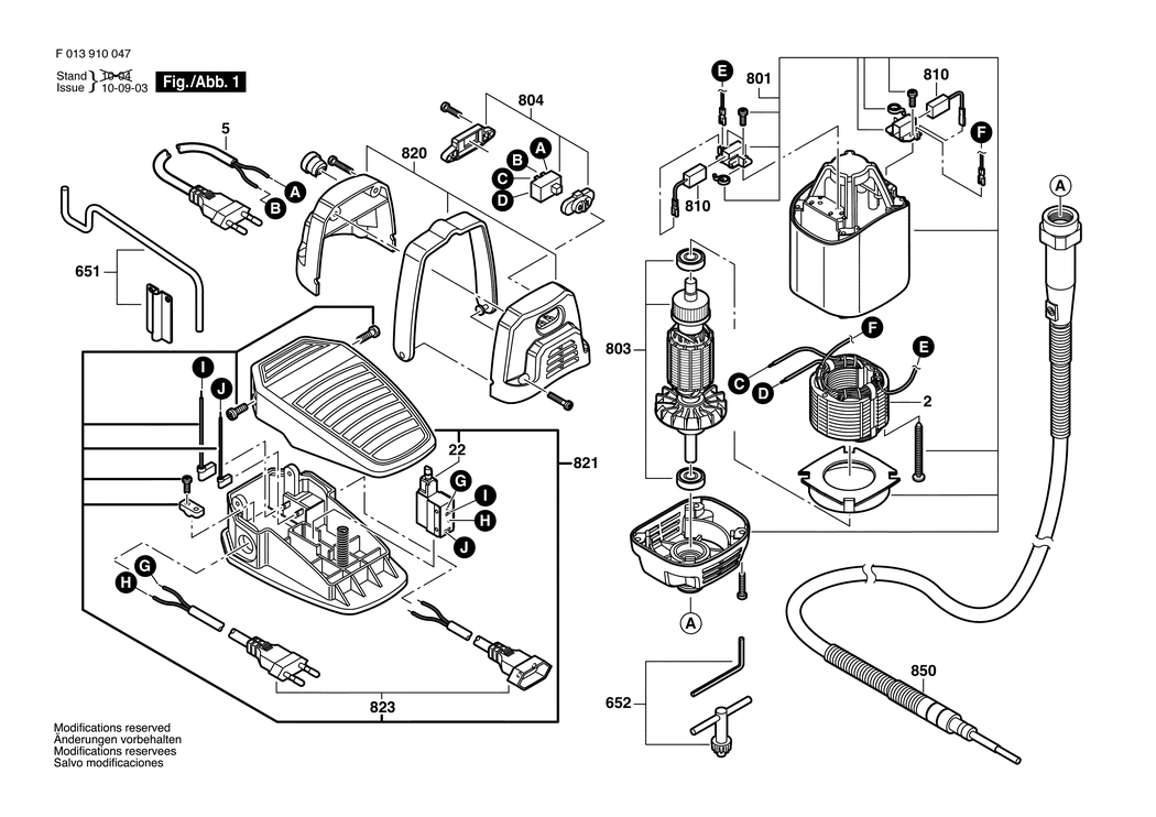 Dremel 9100 / F013910047 / EU 230 Volt Spare Parts