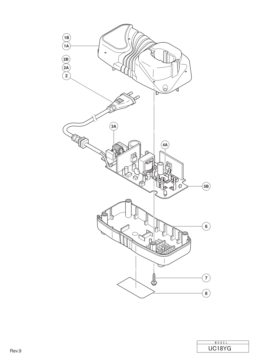 Hitachi / Hikoki UC18YG Charger Spare Parts