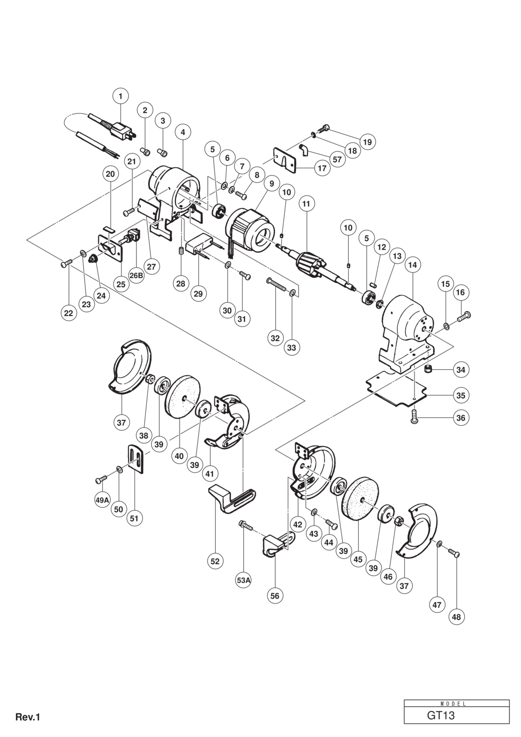 Hitachi / Hikoki GT13 Bench Grinder Spare Parts