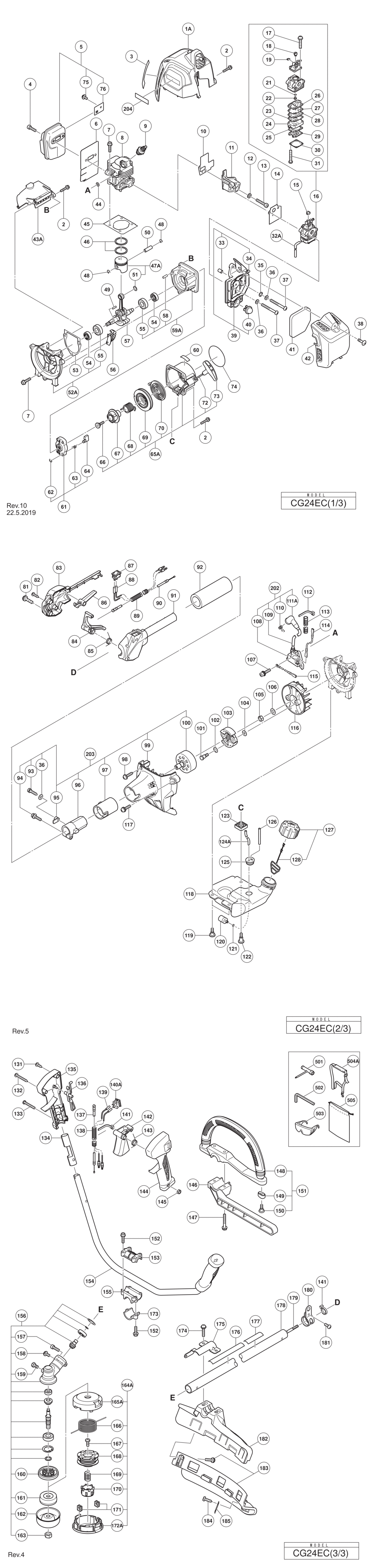 Hitachi / Hikoki CG24EC Engine Grass Trimmer/brush Cutter Spare Parts