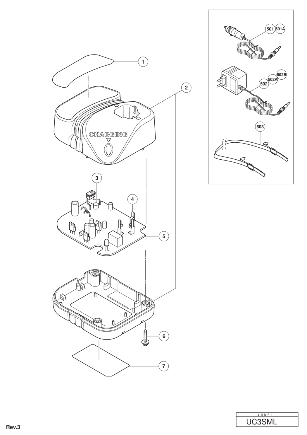 Hitachi / Hikoki UC3SML Charger Spare Parts