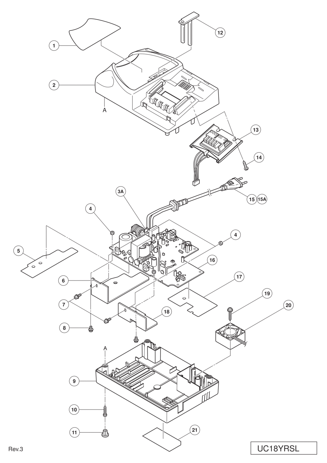Hitachi / Hikoki UC18YRSL Charger Spare Parts